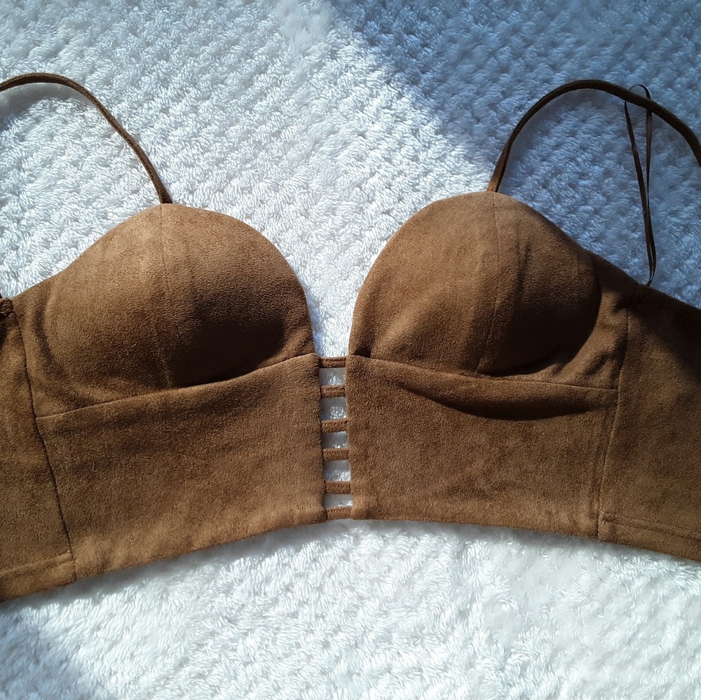 Faux suede bralette: BUNDLE ONLY